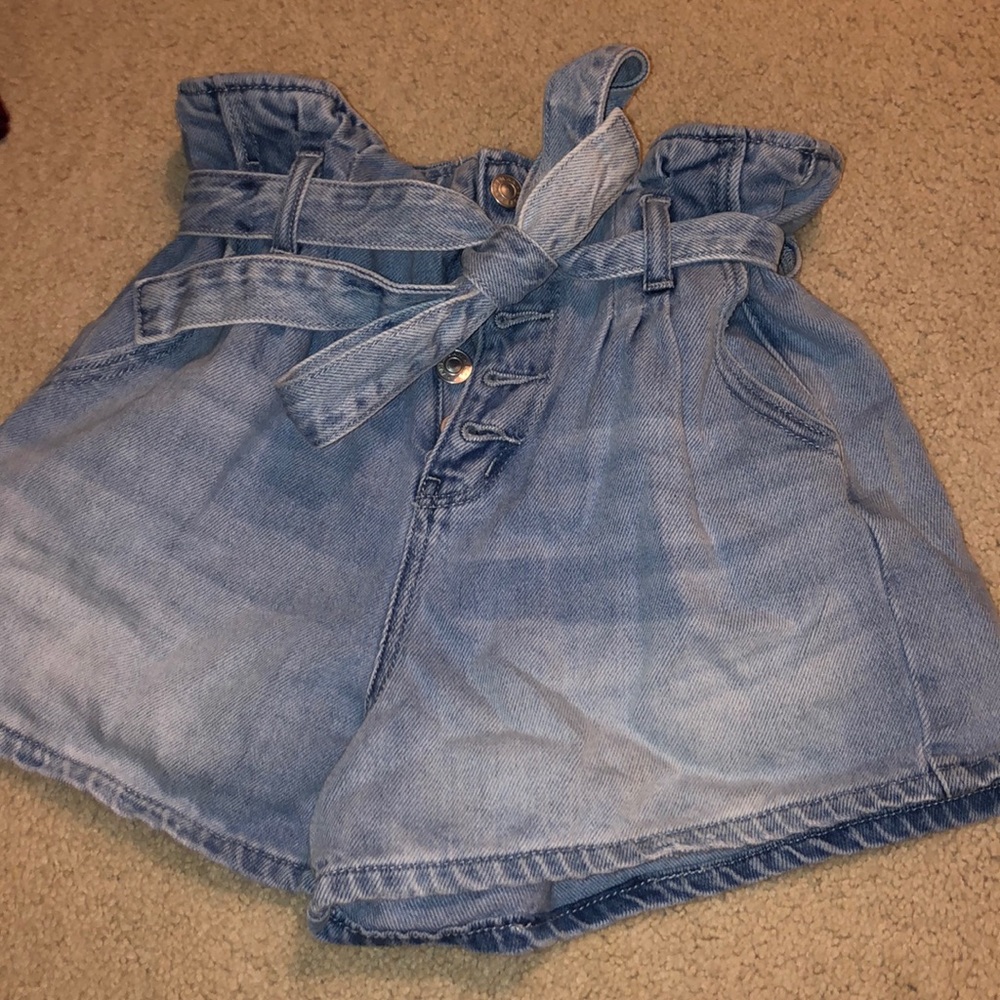 American eagle bow tie denim high waist shorts
